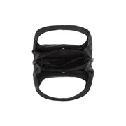Close-Up Detail of Classic Collar &amp; Heavy-Duty Zipper Hardware on Lunera Full-Grain Leather Handbag para Mulher