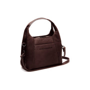 Tailored Rib Cuffs &amp; Hem Craftsmanship Construction Detail on Lunera Full-Grain Leather Handbag para Mulher