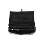 Close-Up Detail of Classic Collar &amp; Heavy-Duty Zipper Hardware on Renata Full-Grain Leather Handbag para Mulher