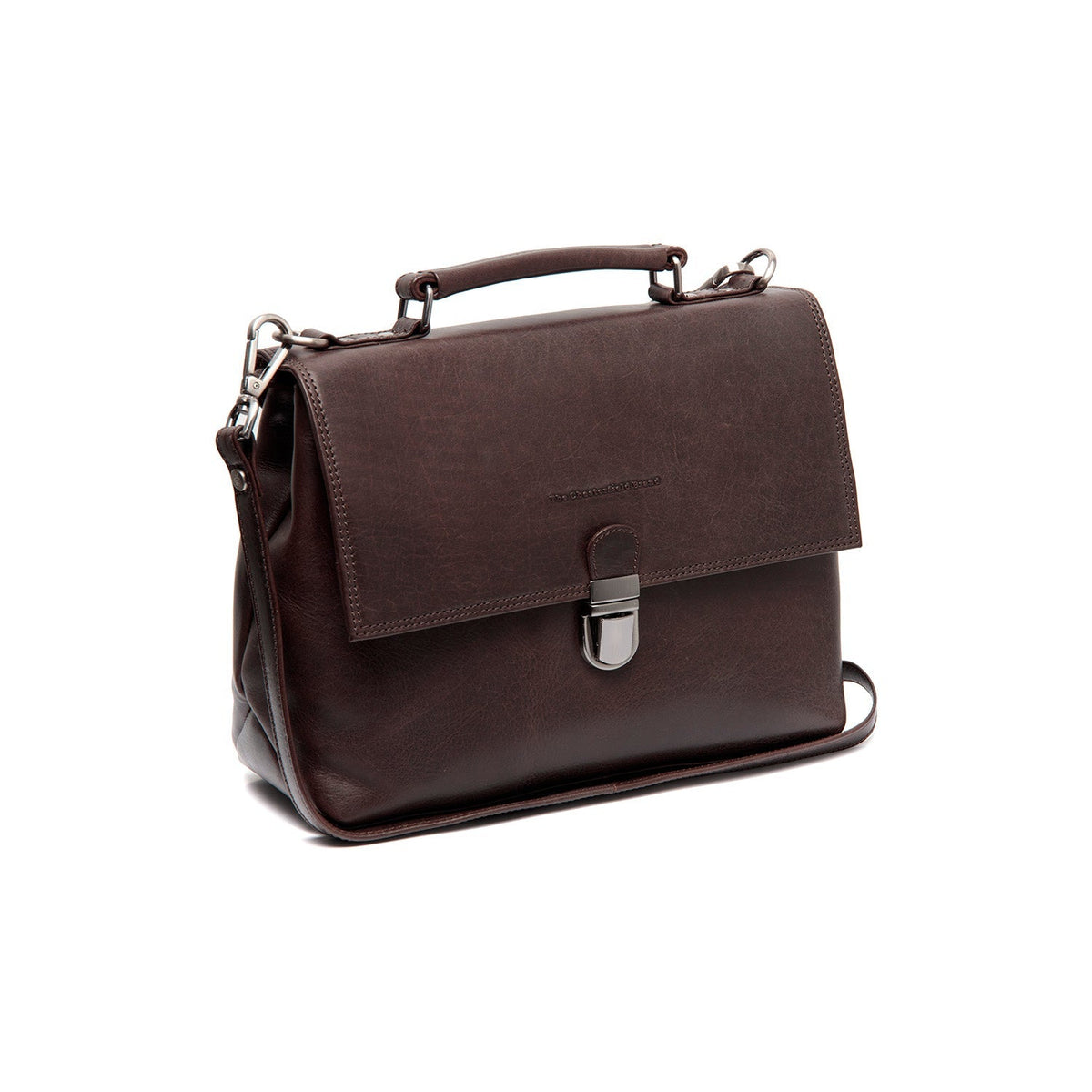 Tailored Rib Cuffs &amp; Hem Craftsmanship Construction Detail on Renata Full-Grain Leather Handbag para Mulher