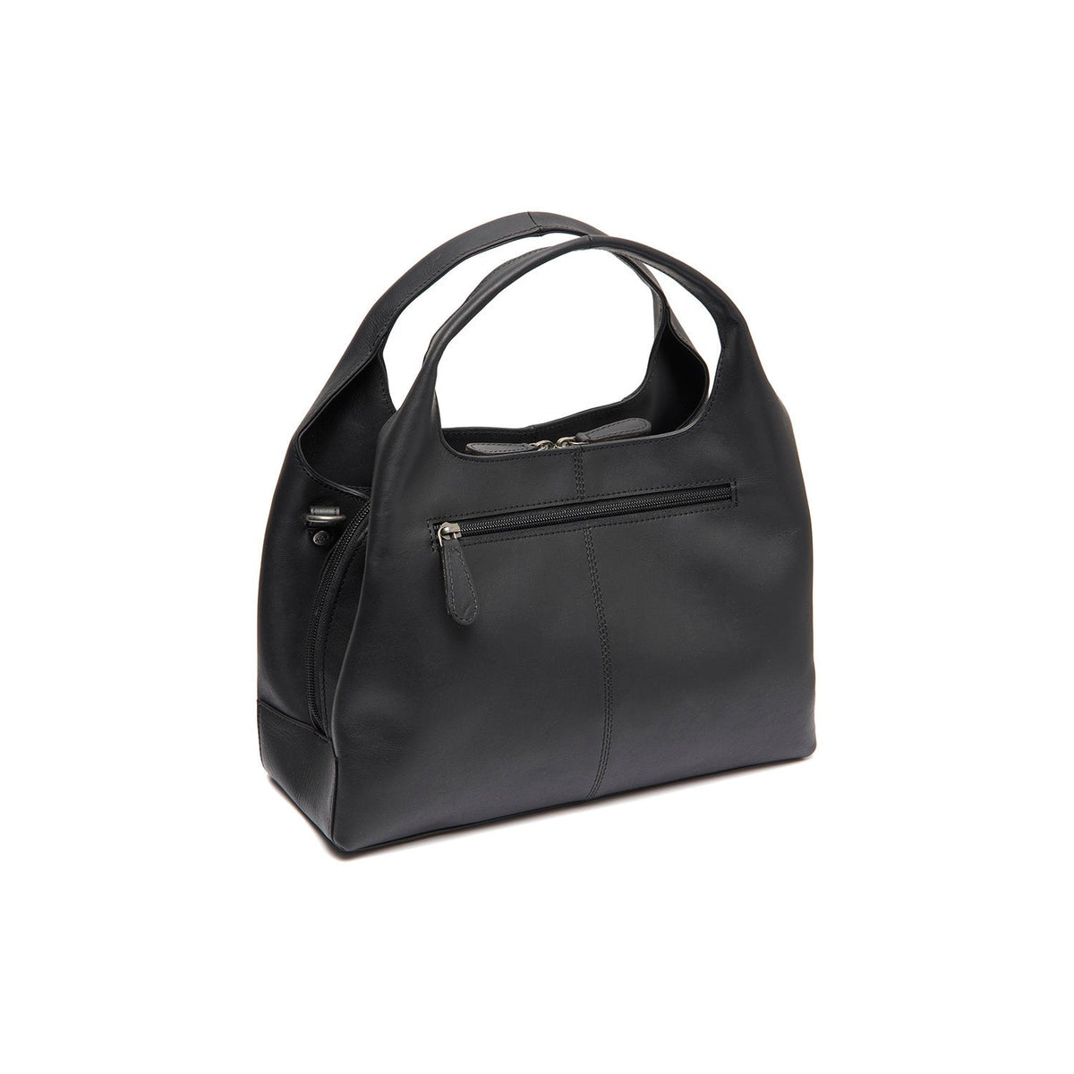Styled Fit Perspective of Salina Full-Grain Leather Handbag para Mulher on Model - Natural Daylight Drape