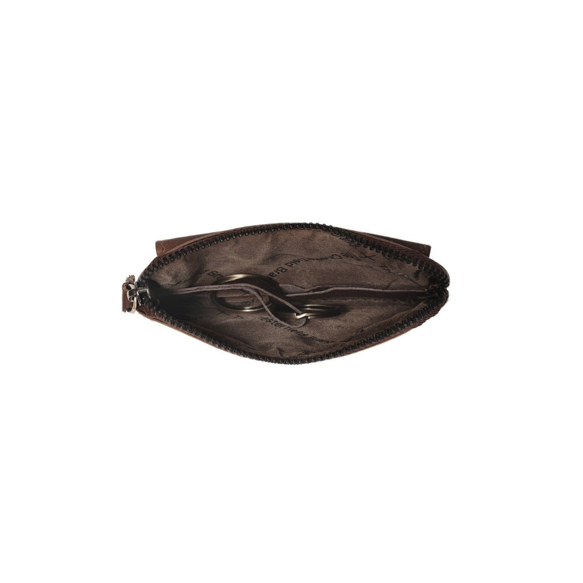 Tailored Rib Cuffs &amp; Hem Craftsmanship Construction Detail on Oliver Full-Grain Leather Key Case para Mulher