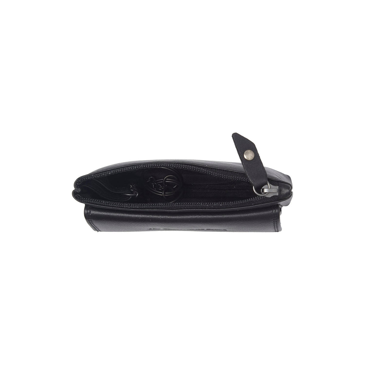 Tailored Rib Cuffs &amp; Hem Craftsmanship Construction Detail on Torano Full-Grain Leather Key Case para Mulher