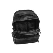 
Solid Antique Brass Hardware & Heavy-Duty Dual Zipper Detail on Austin Mochila para portátil em couro