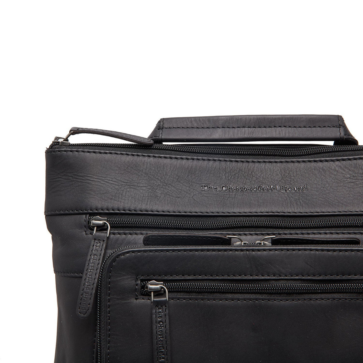 Classic 100% Full-Grain leather Backpack - Rear Perspective Showing Reinforced Leather Straps &amp; Stitching