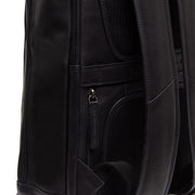 Solid Antique Brass Hardware &amp; Heavy-Duty Dual Zipper Detail on Detroit Full-Grain Leather Laptop Backpack para Mulher