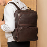Lennox Full-Grain Leather Laptop Backpack para Mulher – alternate product view 2