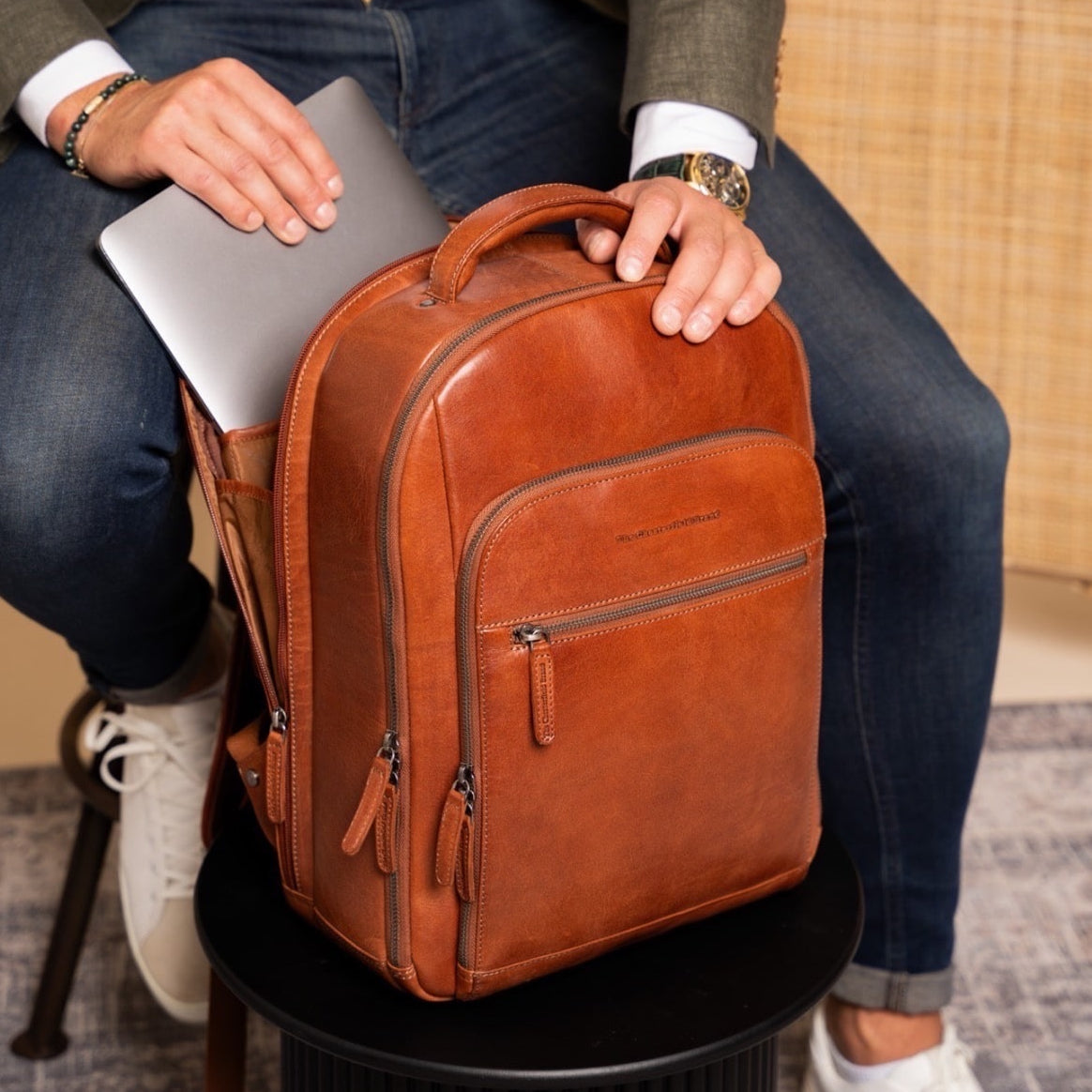 
Maggiore Mochila para portátil em couro – alternate product view 3
