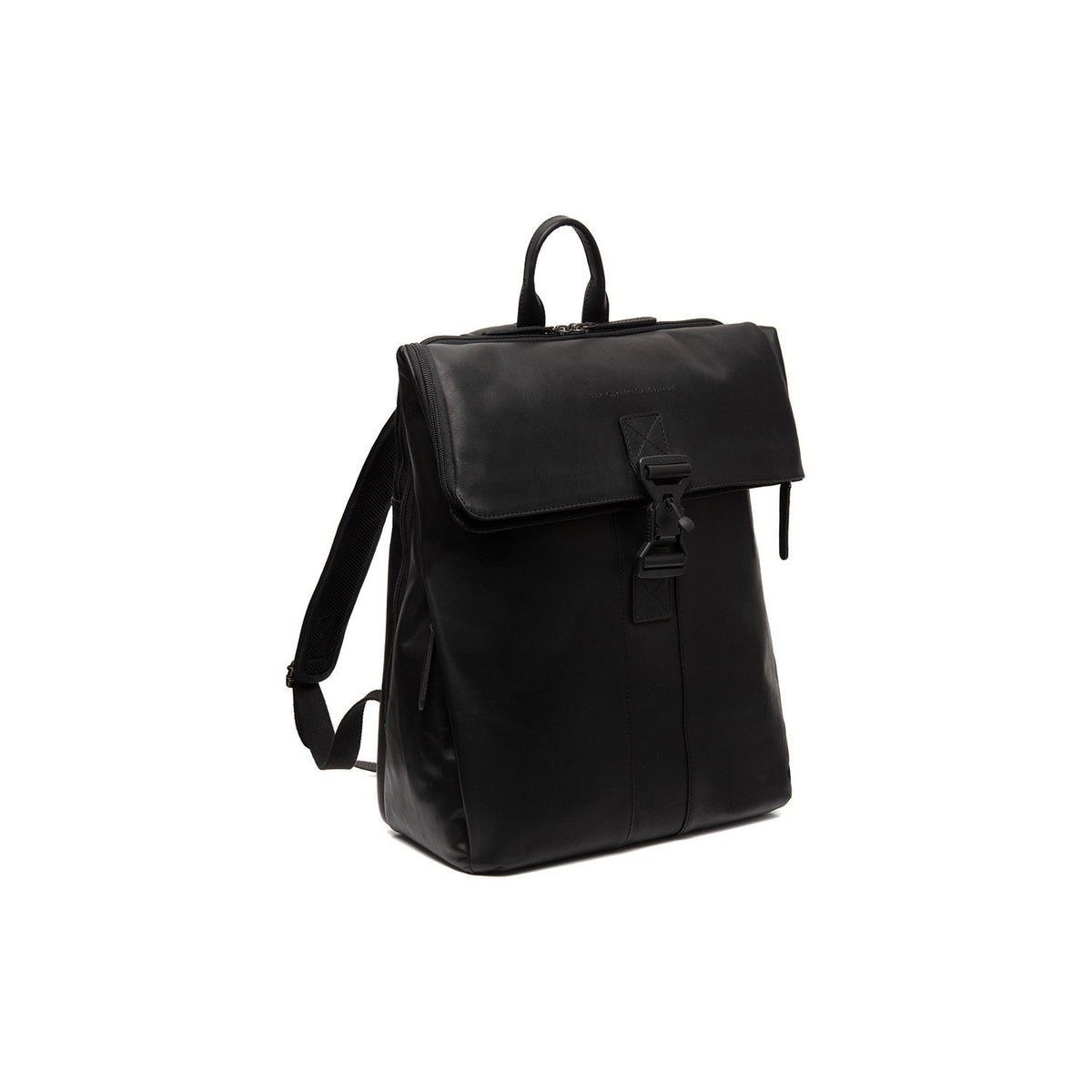 Savona Full-Grain Leather Laptop Backpack para Mulher in Classic 100% Full-Grain Leather - Full Exterior Front Profile View | Buy Online