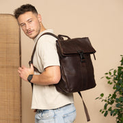 Savona Full-Grain Leather Laptop Backpack para Mulher – alternate product view 2
