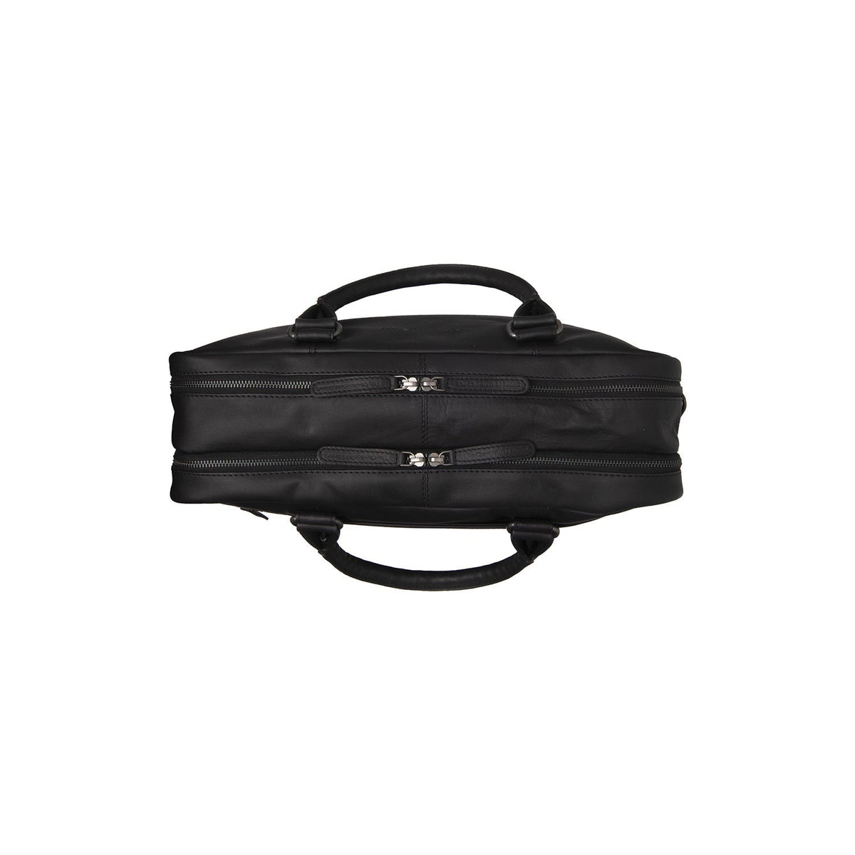 Solid Antique Brass Hardware &amp; Heavy-Duty Dual Zipper Detail on Boston Full-Grain Leather Laptop Bag para Homem
