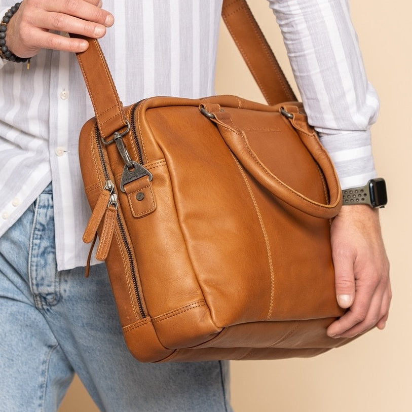 Boston Full-Grain Leather Laptop Bag para Homem – alternate product view 2