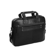 Solid Antique Brass Hardware &amp; Heavy-Duty Dual Zipper Detail on Calvi Full-Grain Leather Laptop Bag para Mulher