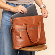 Elvas Full-Grain Leather Laptop Bag para Mulher – alternate product view 2