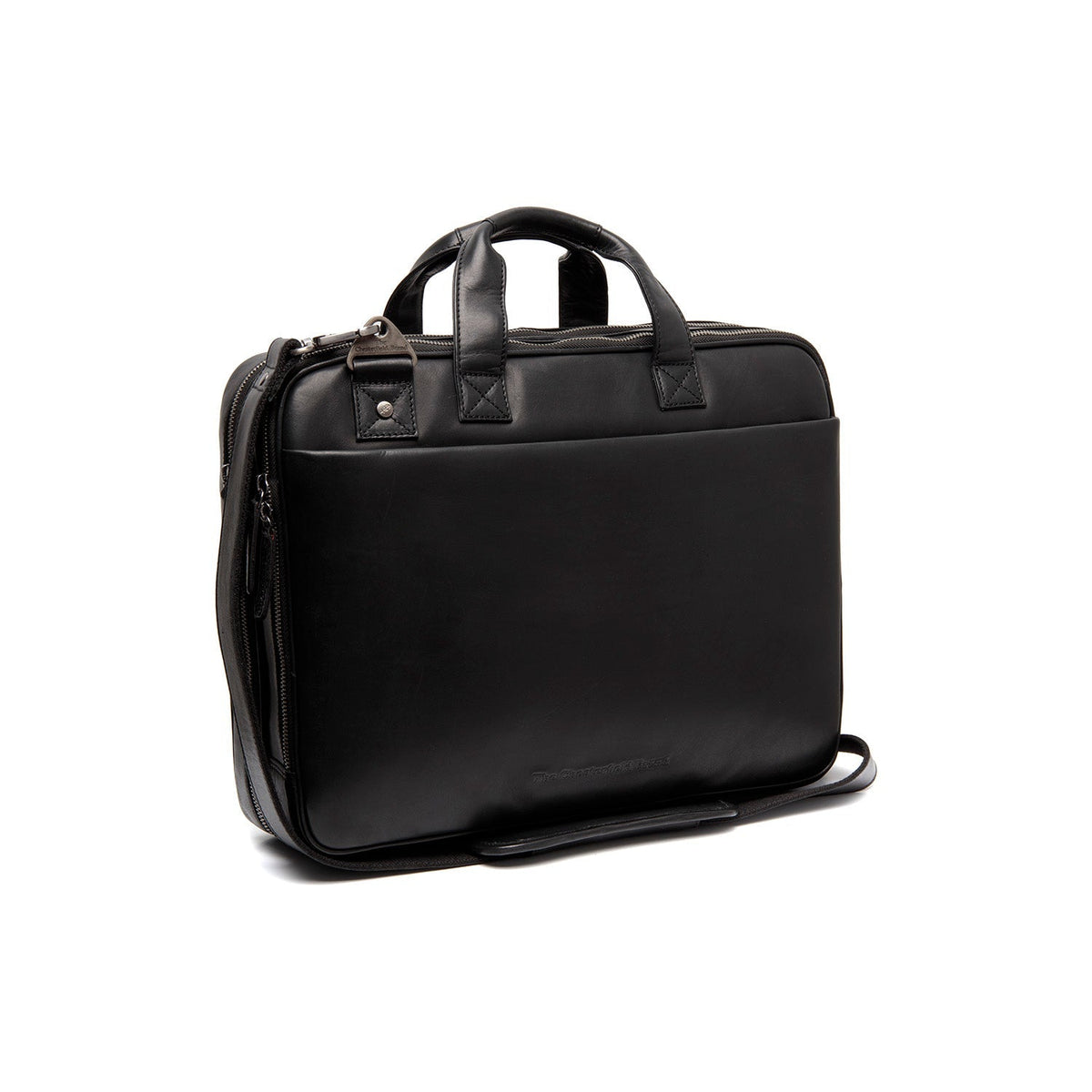 Iseo Full-Grain Leather Laptop Bag para Homem in Classic 100% Full-Grain Leather - Full Exterior Front Profile View | Buy Online