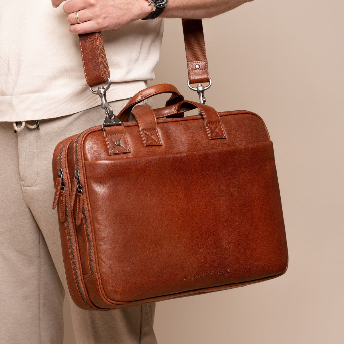 Iseo Full-Grain Leather Laptop Bag para Homem – alternate product view 2
