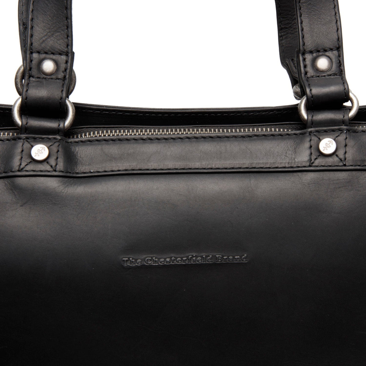 Solid Antique Brass Hardware &amp; Heavy-Duty Dual Zipper Detail on Manly Full-Grain Leather Laptop Bag para Mulher
