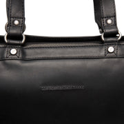 Solid Antique Brass Hardware &amp; Heavy-Duty Dual Zipper Detail on Manly Full-Grain Leather Laptop Bag para Mulher