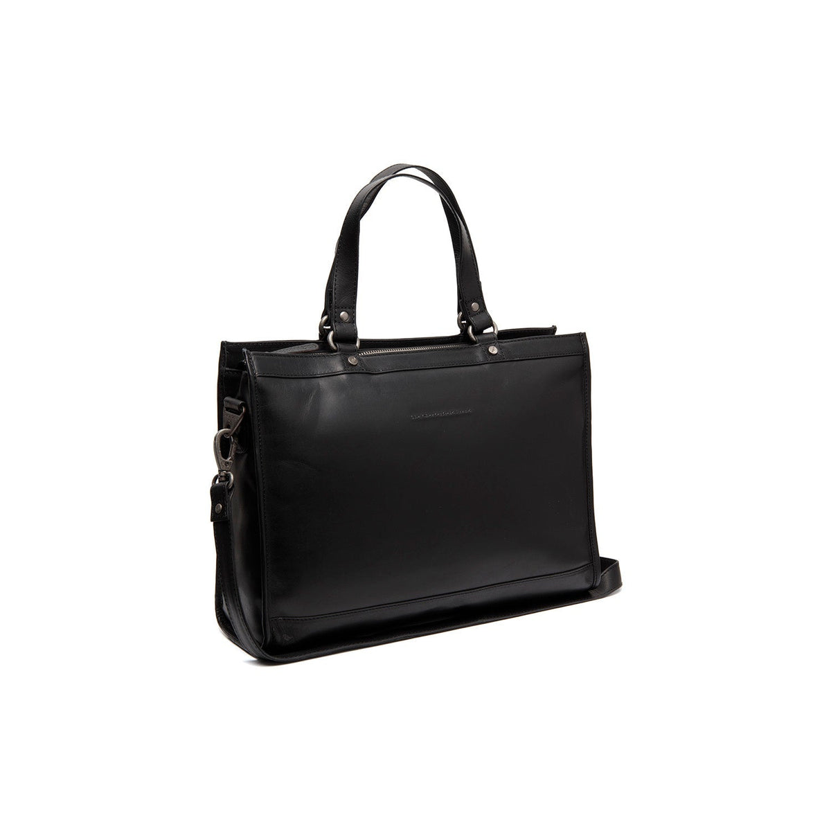 Manly Full-Grain Leather Laptop Bag para Mulher in Classic 100% Full-Grain Leather - Full Exterior Front Profile View | Buy Online