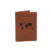 
Cognac Leather Passport Case para Mulher para Mulher, front view