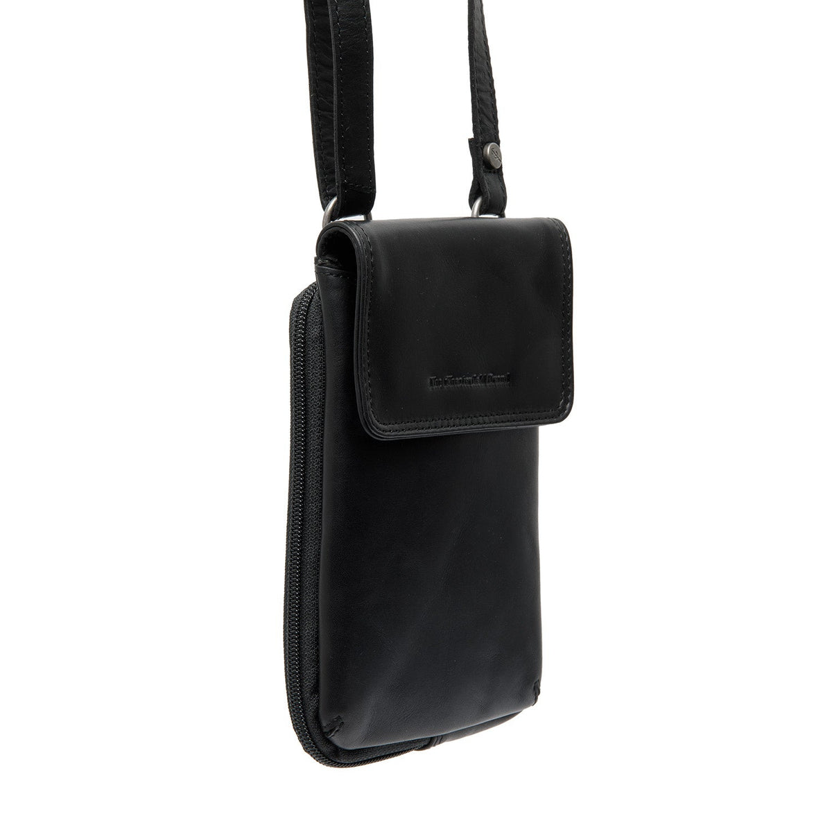 Langley Full-Grain Leather Phone Bag para Mulher in Classic 100% Full-Grain Leather - Front Profile View &amp; Tailored Silhouette | Buy Online