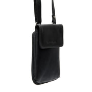 Langley Full-Grain Leather Phone Bag para Mulher in Classic 100% Full-Grain Leather - Front Profile View &amp; Tailored Silhouette | Buy Online