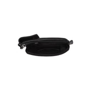 Langley Full-Grain Leather Phone Bag para Mulher - Lateral Side Profile View Showing Sleeve Cut &amp; Athletic Taper Fit