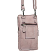 Tailored Rib Cuffs &amp; Hem Craftsmanship Construction Detail on Salta Full-Grain Leather Phone Bag para Mulher