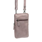 Salta Full-Grain Leather Phone Bag para Mulher in Classic 100% Full-Grain Leather - Front Profile View &amp; Tailored Silhouette | Buy Online