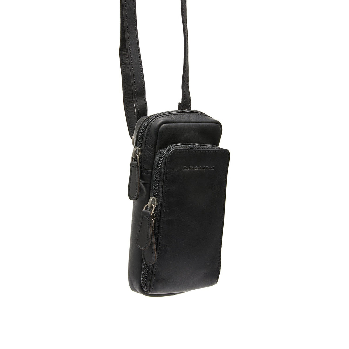Valdes Full-Grain Leather Phone Bag em couro legítimo 100% flor integral - Vista frontal e silhueta ajustada | Comprar online