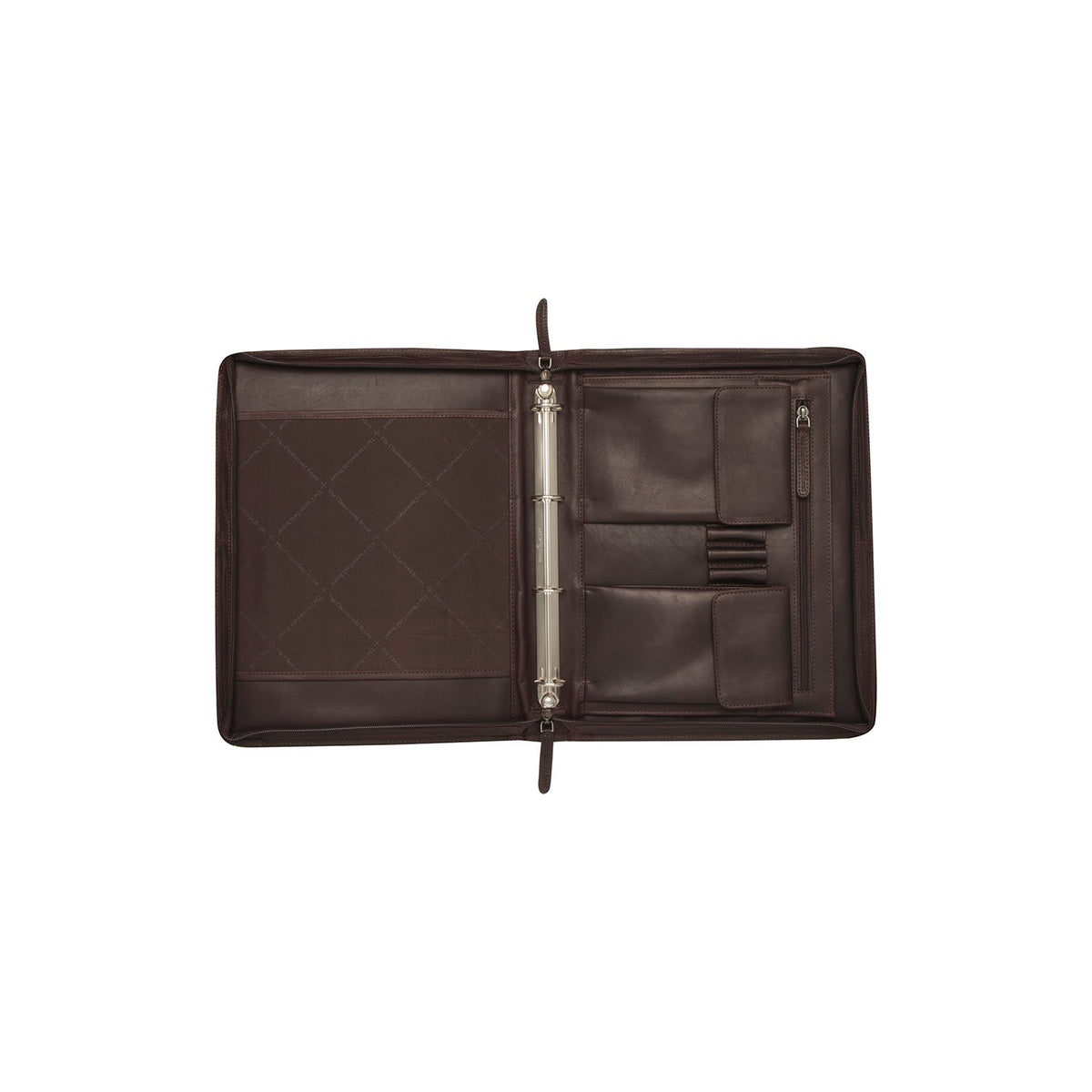 
Perspetiva vestida de Leather Portfolio Moreton para Mulher para Mulher no modelo com caimento natural à luz do dia