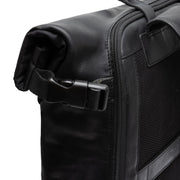 Solid Antique Brass Hardware &amp; Heavy-Duty Dual Zipper Detail on Bornholm Full-Grain Leather Roll-top Backpack para Mulher