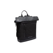 Bornholm Full-Grain Leather Roll-top Backpack para Mulher in Classic 100% Full-Grain Leather - Full Exterior Front Profile View | Buy Online