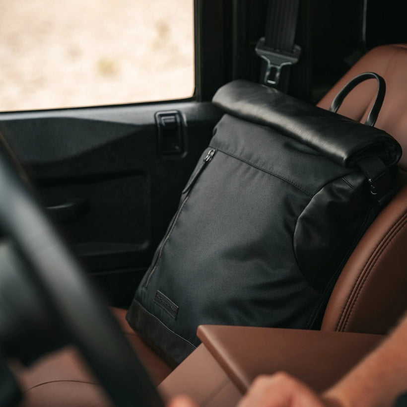 Bornholm Full-Grain Leather Roll-top Backpack para Mulher