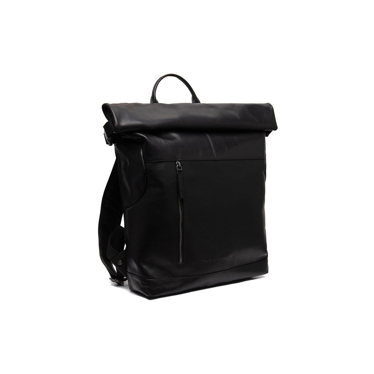 Liverpool Full-Grain Leather Roll-top Backpack para Mulher in Classic 100% Full-Grain Leather - Full Exterior Front Profile View | Buy Online