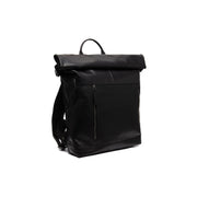 Liverpool Full-Grain Leather Roll-top Backpack para Mulher in Classic 100% Full-Grain Leather - Full Exterior Front Profile View | Buy Online