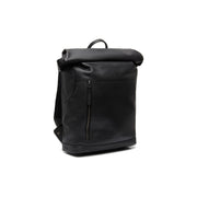 Mazara Full-Grain Leather Roll-top Backpack para Mulher in Classic 100% Full-Grain Leather - Full Exterior Front Profile View | Buy Online