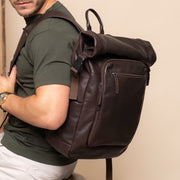 Remo Full-Grain Leather Roll-top Backpack para Mulher – alternate product view 2