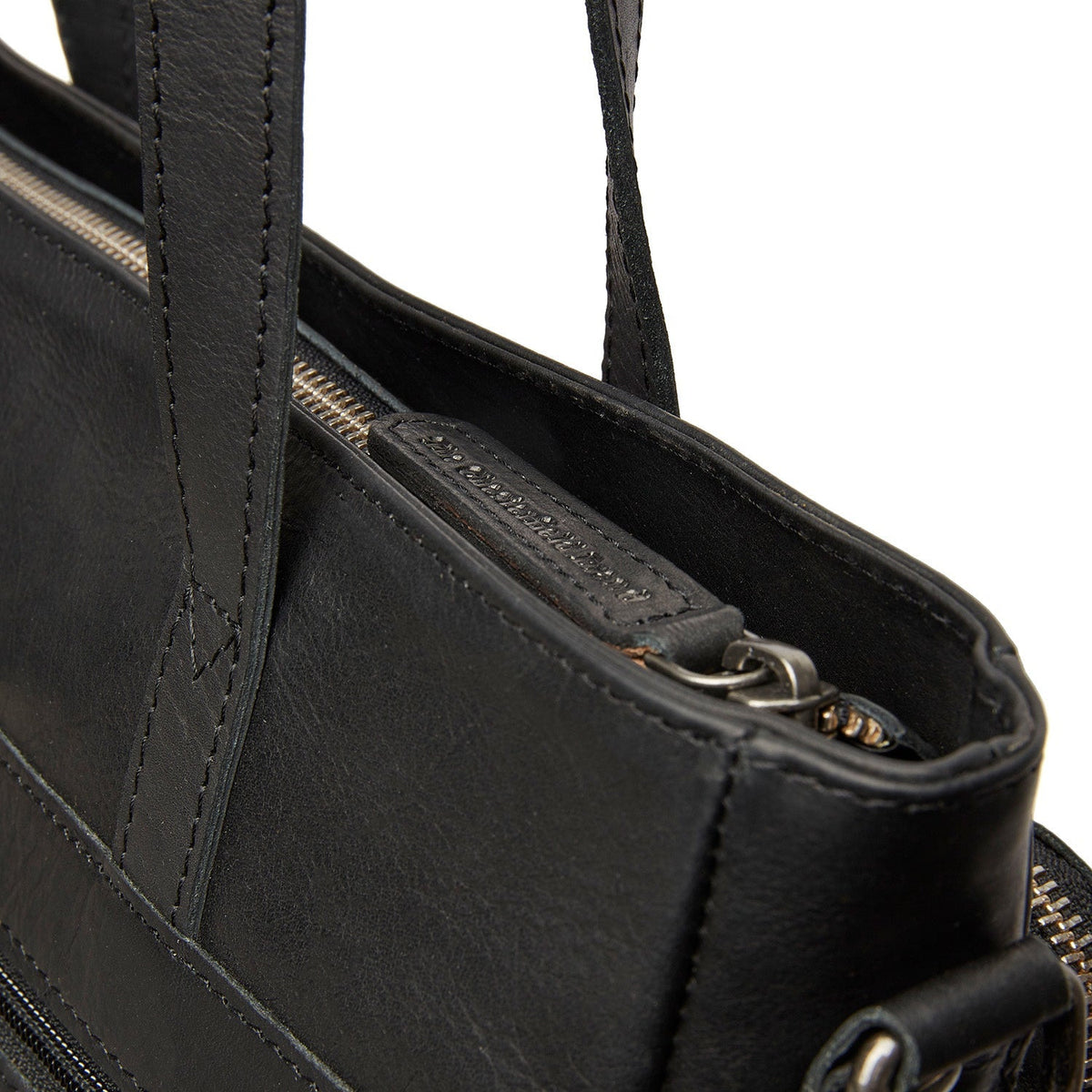 Alicante Full-Grain Leather Shopper para Mulher - Structured Side Profile Showing Gusset Depth &amp; Expansion Capacity