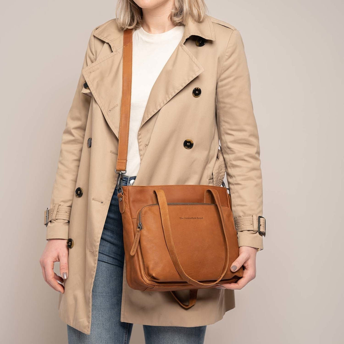 Alicante Full-Grain Leather Shopper para Mulher – alternate product view 3