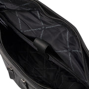 Rome Full-Grain Leather Shopper para Mulher - Structured Side Profile Showing Gusset Depth &amp; Expansion Capacity