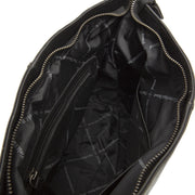 Solid Antique Brass Hardware &amp; Heavy-Duty Dual Zipper Detail on Amelia Full-Grain Leather Shoulder Bag para Mulher