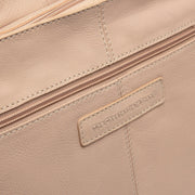 Astero Full-Grain Leather Shoulder Bag para Mulher - Structured Side Profile Showing Gusset Depth &amp; Expansion Capacity