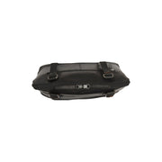 Belgrado Full-Grain Leather Shoulder Bag para Mulher - Structured Side Profile Showing Gusset Depth &amp; Expansion Capacity