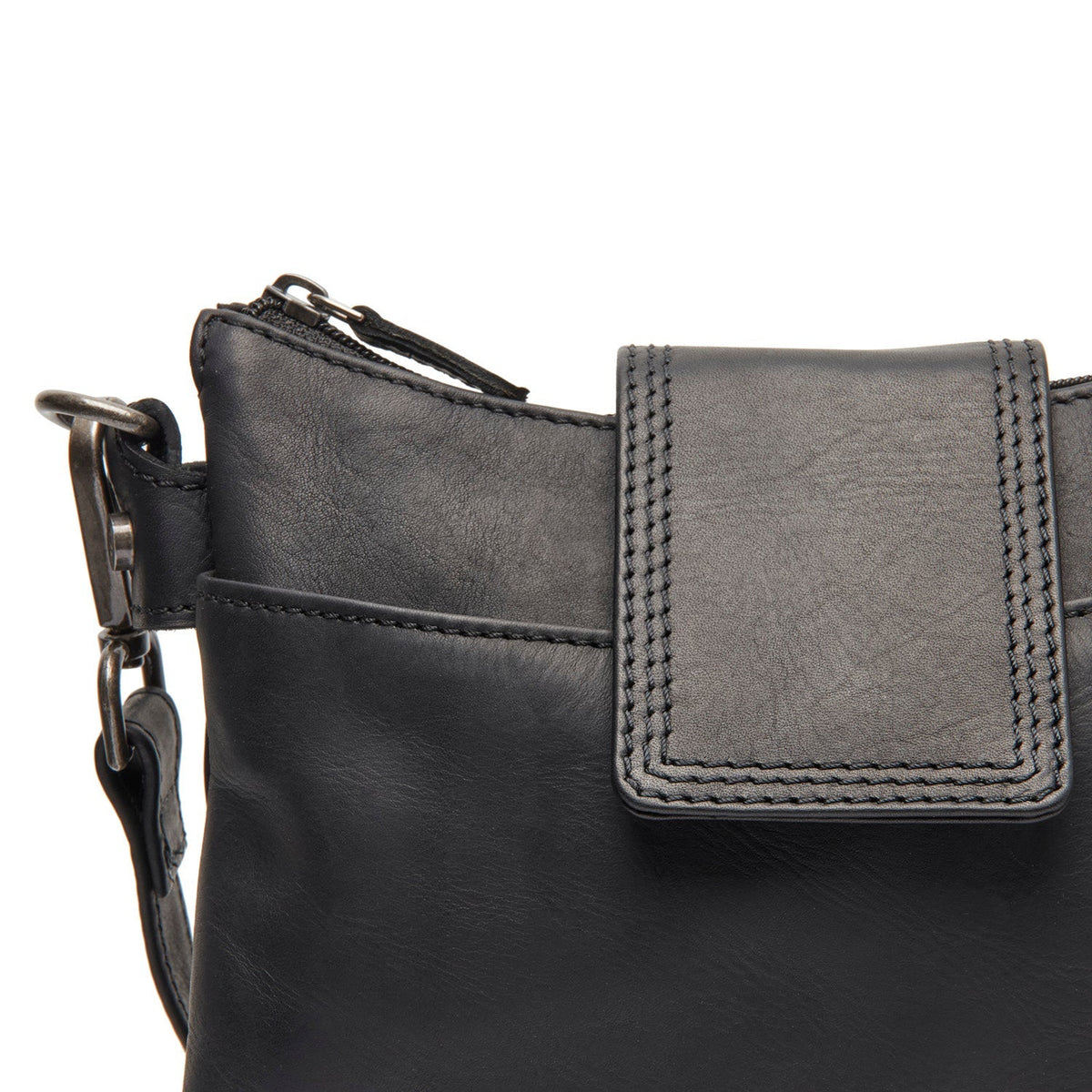 
Classic 100% Full-Grain leather Bag - Perspetiva traseira com alças de couro reforçadas