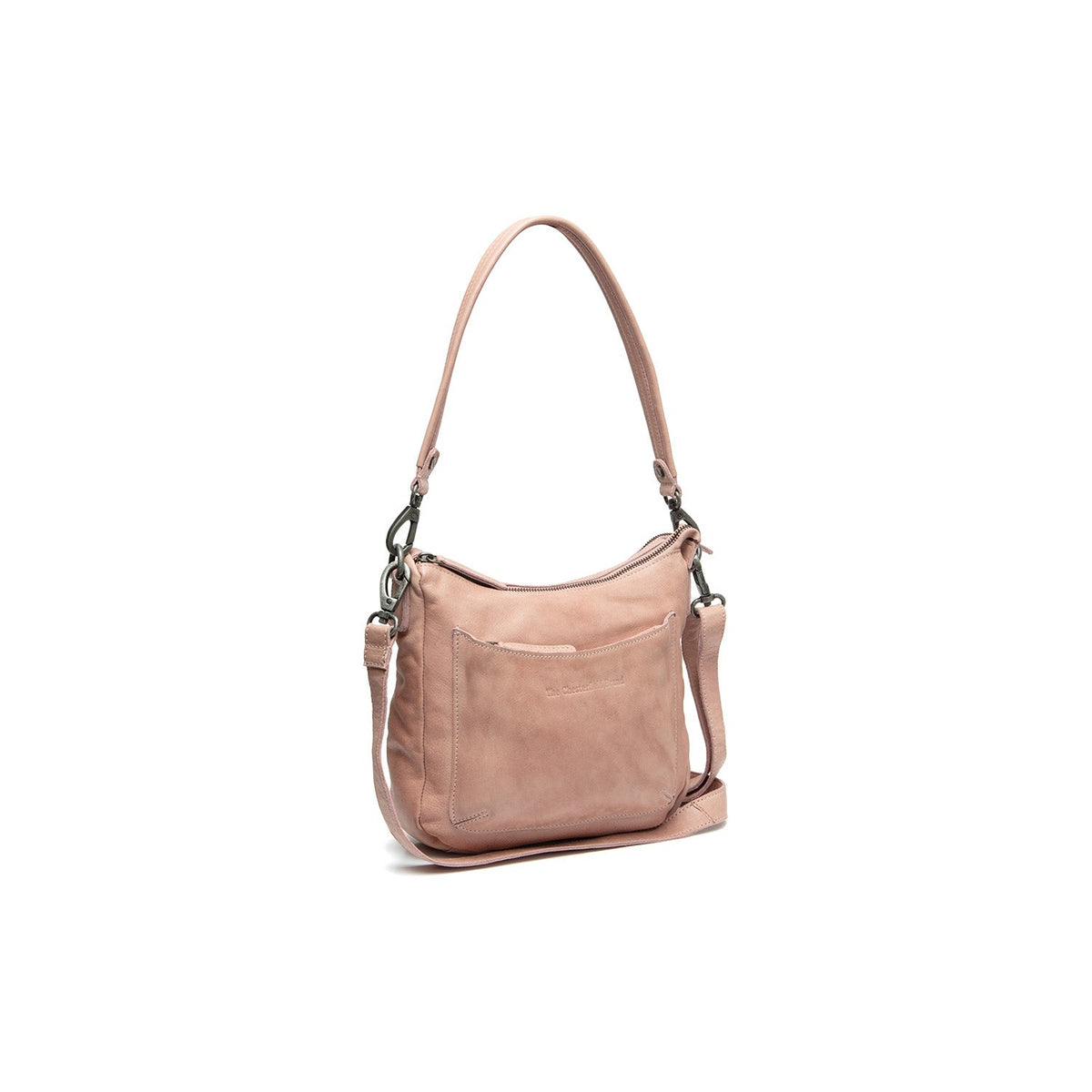 Caroline Full-Grain Leather Shoulder Bag para Mulher in Classic 100% Full-Grain Leather - Full Exterior Front Profile View | Buy Online