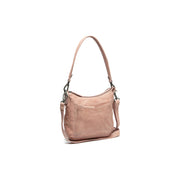Caroline Full-Grain Leather Shoulder Bag para Mulher in Classic 100% Full-Grain Leather - Full Exterior Front Profile View | Buy Online