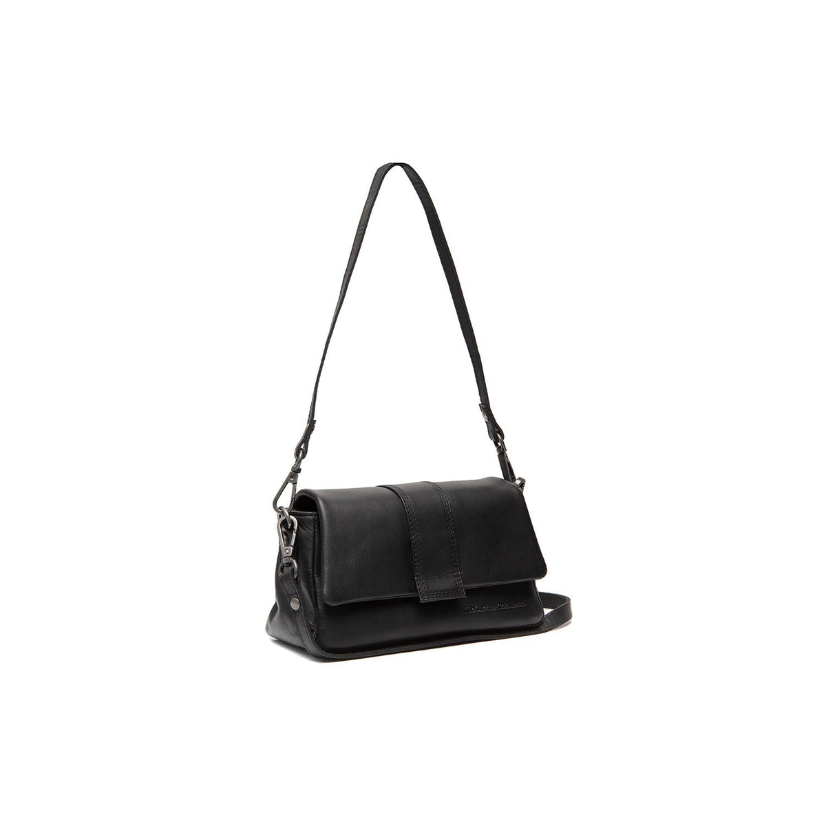 Clifden Full-Grain Leather Shoulder Bag para Mulher in Classic 100% Full-Grain Leather - Full Exterior Front Profile View | Buy Online