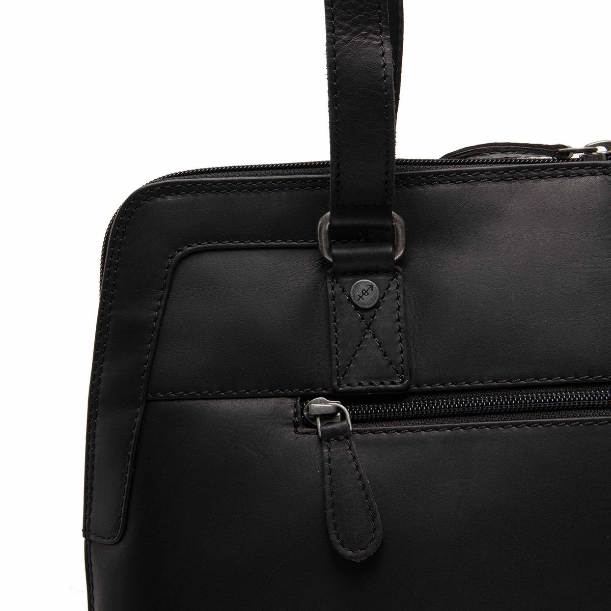 Elvar Full-Grain Leather Shoulder Bag para Mulher - Structured Side Profile Showing Gusset Depth &amp; Expansion Capacity