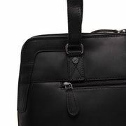 Elvar Full-Grain Leather Shoulder Bag para Mulher - Structured Side Profile Showing Gusset Depth &amp; Expansion Capacity